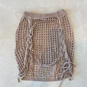 Crochet Cover Up Skirt Tan